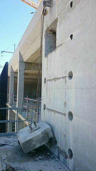 démolition d'une maison par sciage au diamant