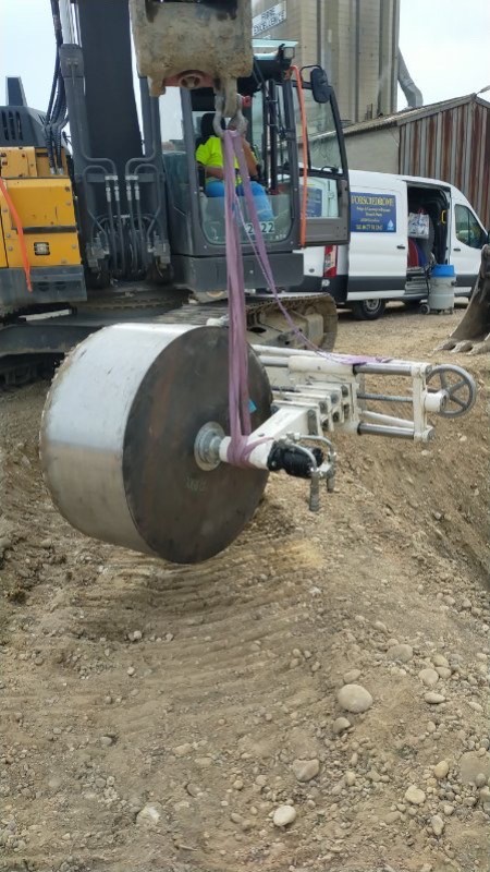 carottage béton de grosse épaisseur 