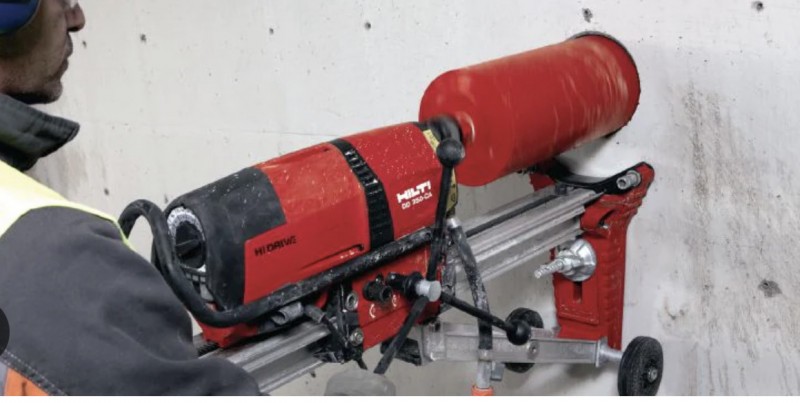 CAROTTAGE BÉTON AU DIAMANT  SUR BOURG LES VALENCE POUR GAINE DE DESENFUMAGE;