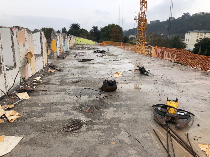 Démolition d’un immeuble à AUBENAS en Ardéche